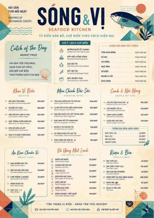 Modern Fusion seafood-menu menu template preview