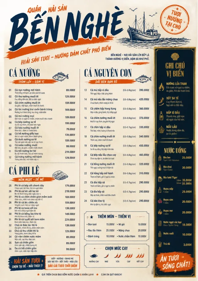 Street Stall Energy seafood-menu menu template preview
