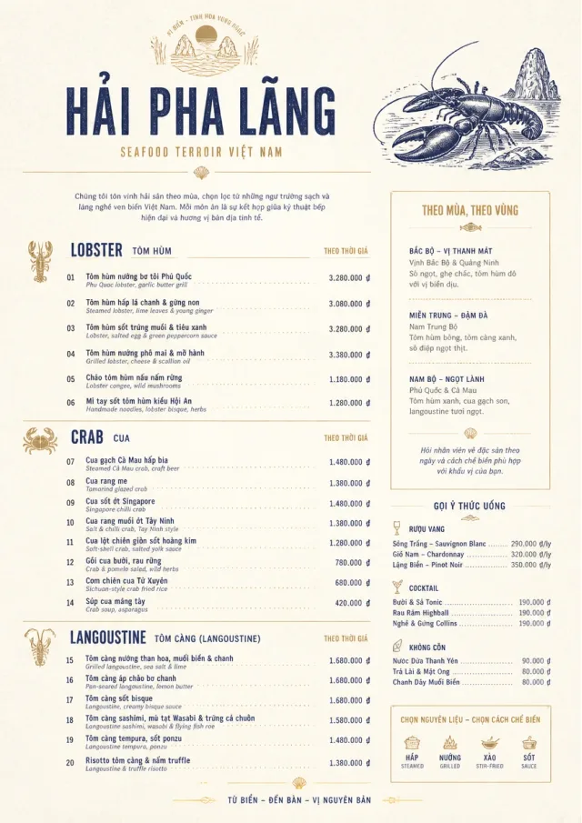 Fine Regional seafood-menu menu template preview