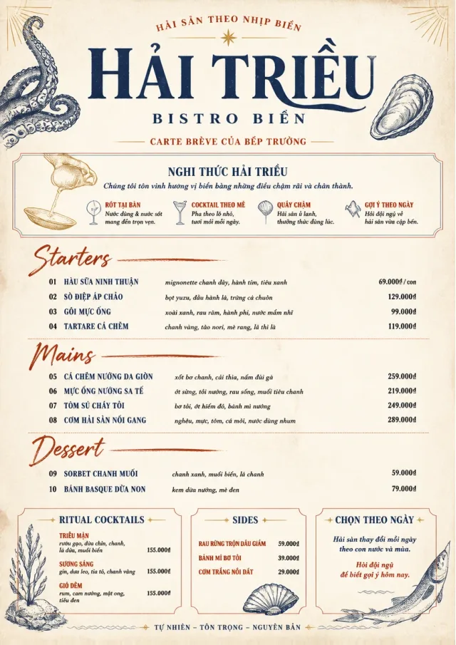 Chef Carte Brève seafood-menu menu template preview
