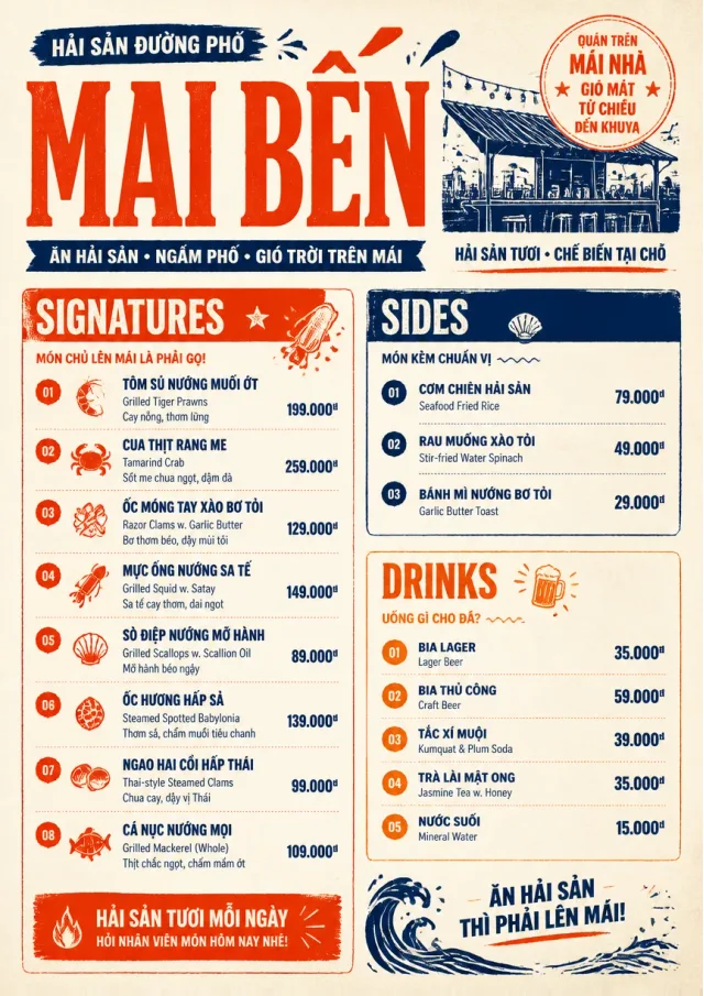 Street Stall Flyer seafood-menu menu template preview