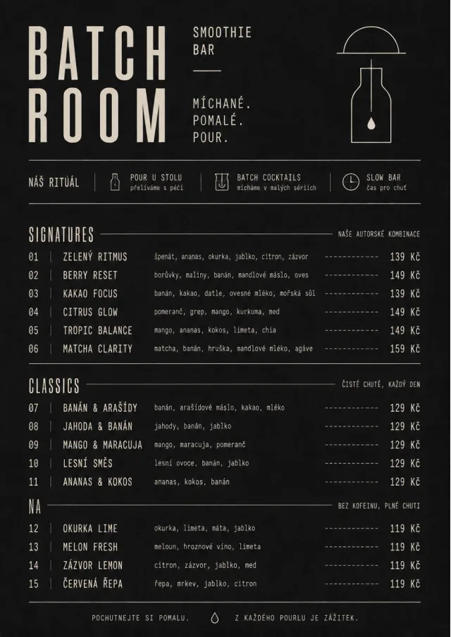 Mono Bar Minimal smoothie-menu menu template preview