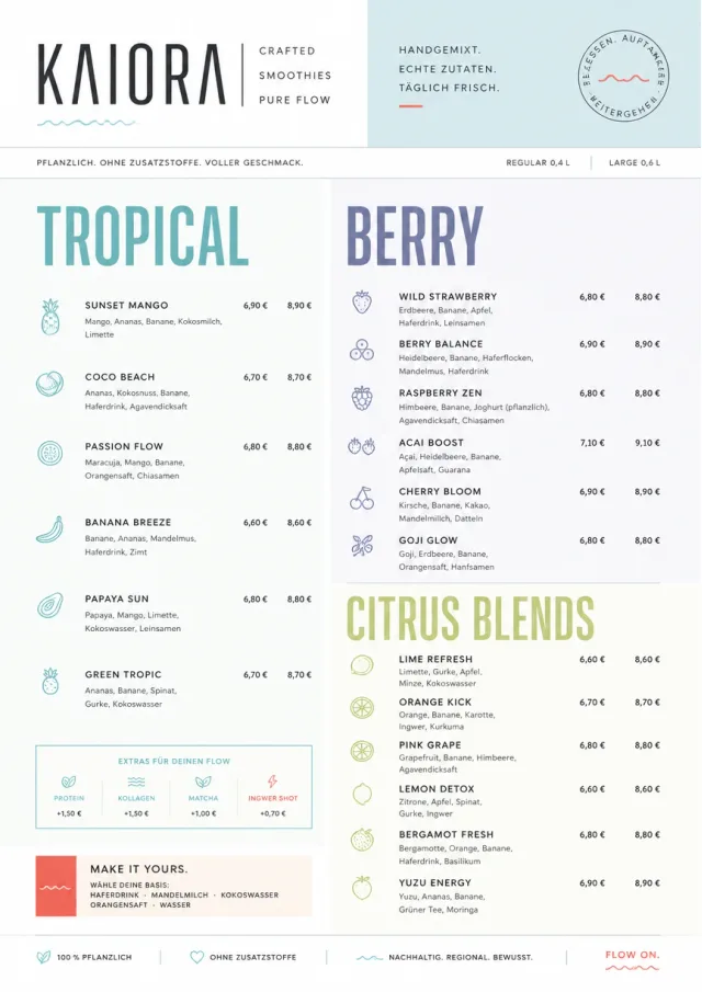 Modern Minimal Pour smoothie-menu menu template preview