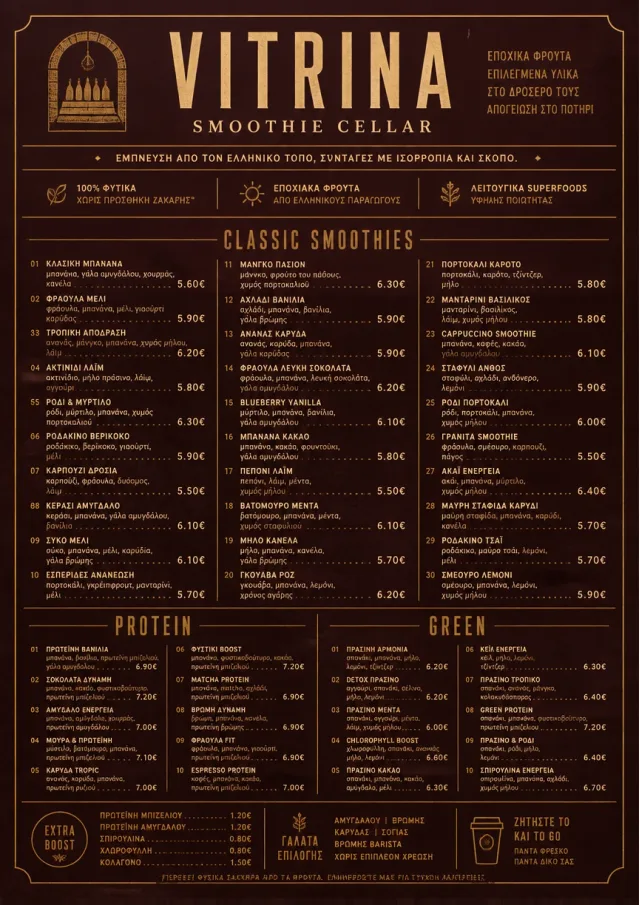 Editorial Cellar smoothie-menu menu template preview