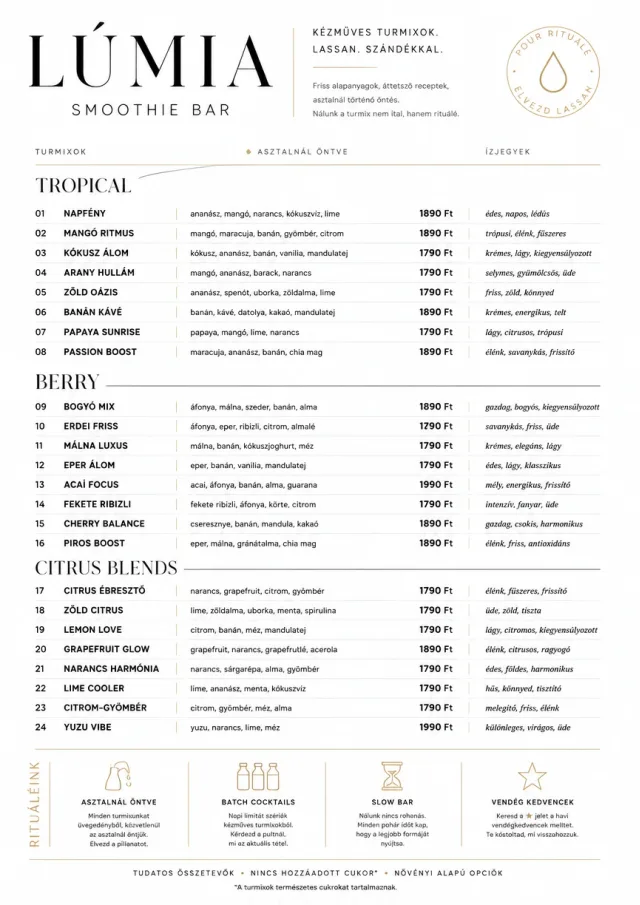 Modern Minimal Pour smoothie-menu menu template preview