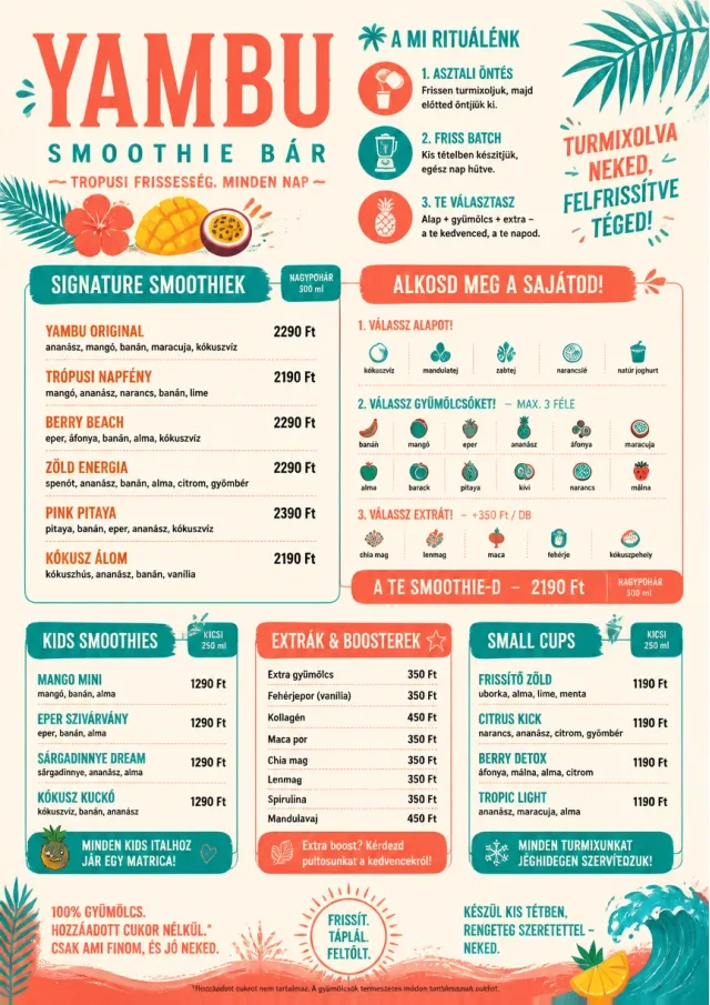 Tropical Refresh smoothie-menu menu template preview