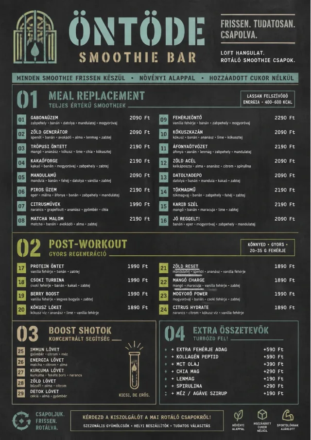 Industrial Craft smoothie-menu menu template preview
