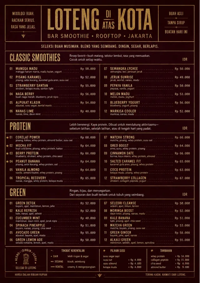 Editorial Cellar smoothie-menu menu template preview
