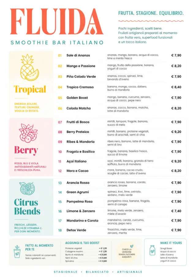 Modern Minimal Pour smoothie-menu menu template preview