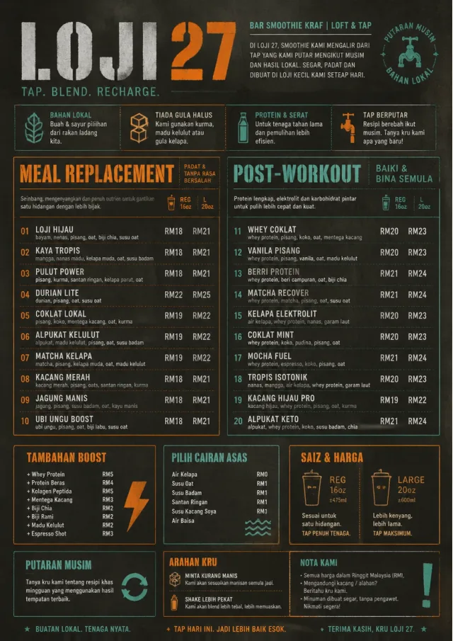 Industrial Craft smoothie-menu menu template preview