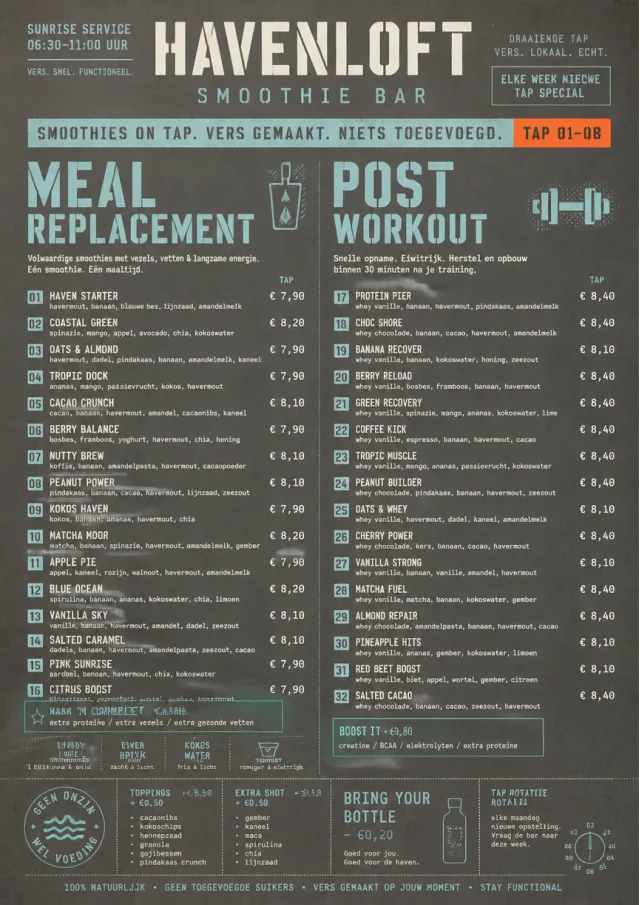 Industrial Craft smoothie-menu menu template preview