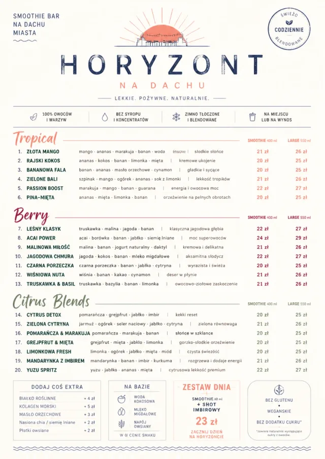 Modern Minimal Pour smoothie-menu menu template preview
