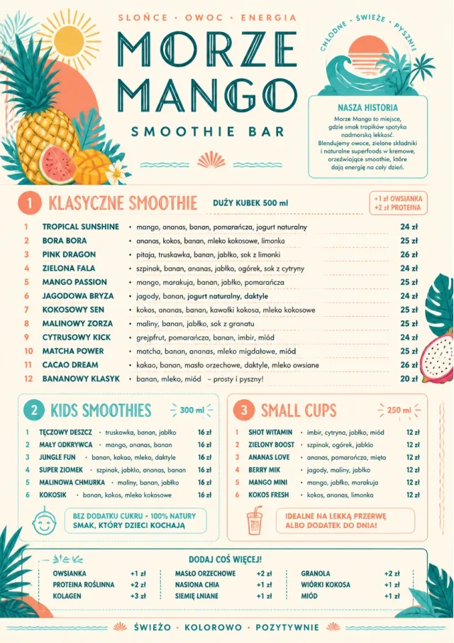 Tropical Refresh smoothie-menu menu template preview