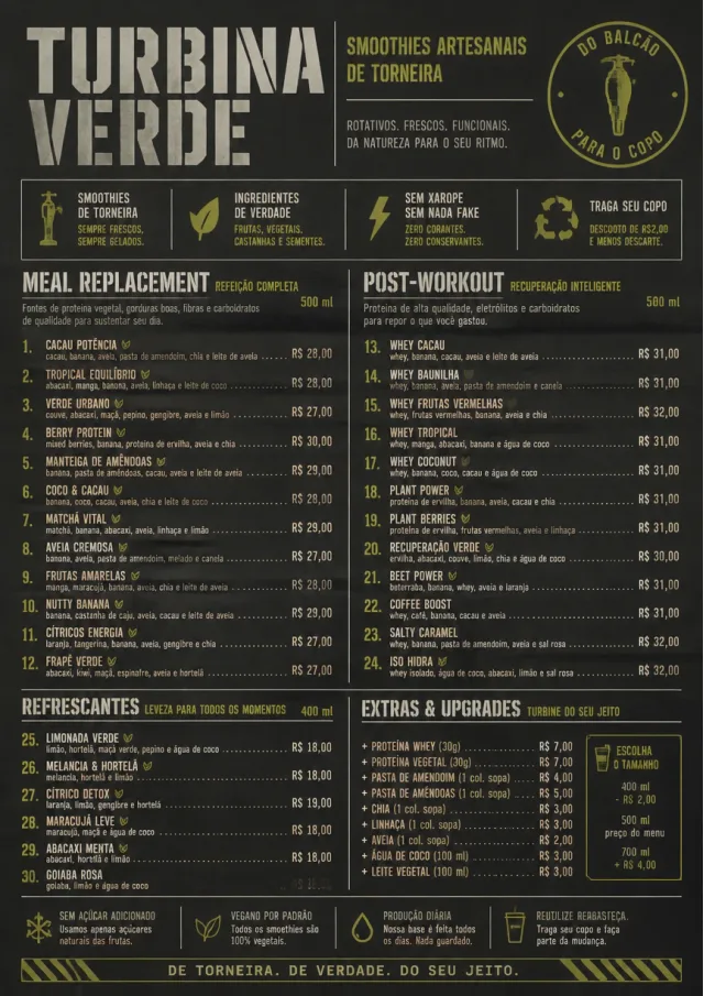 Industrial Craft smoothie-menu menu template preview
