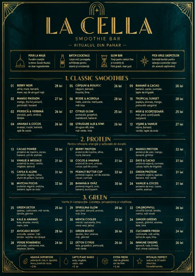 Editorial Cellar smoothie-menu menu template preview