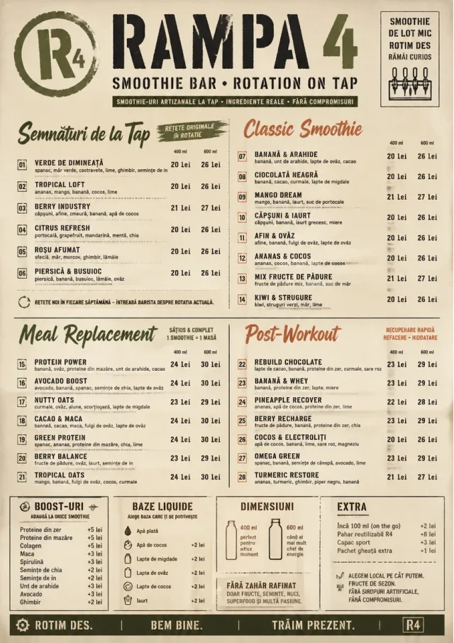 Industrial Craft smoothie-menu menu template preview