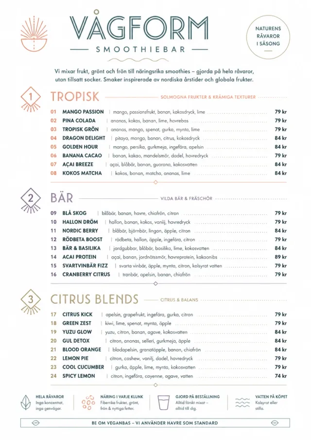 Modern Minimal Pour smoothie-menu menu template preview