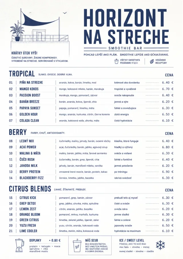 Modern Minimal Pour smoothie-menu menu template preview