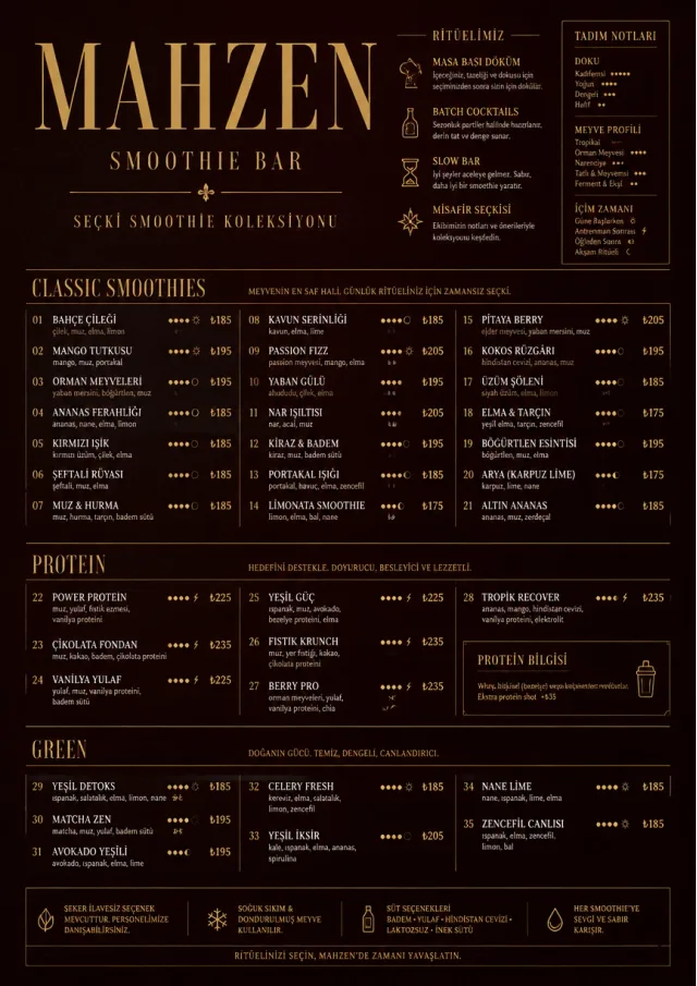 Editorial Cellar smoothie-menu menu template preview