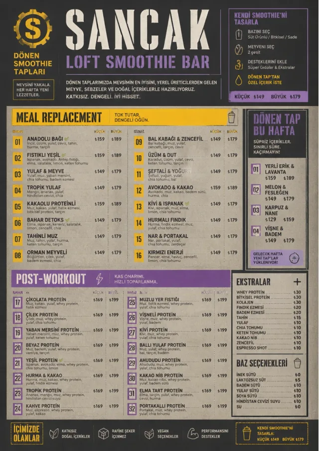 Industrial Craft smoothie-menu menu template preview