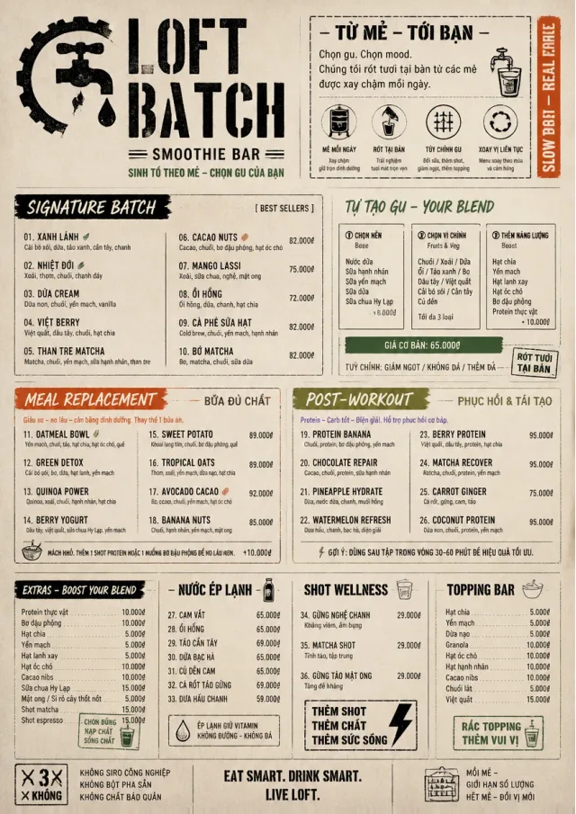 Industrial Craft smoothie-menu menu template preview