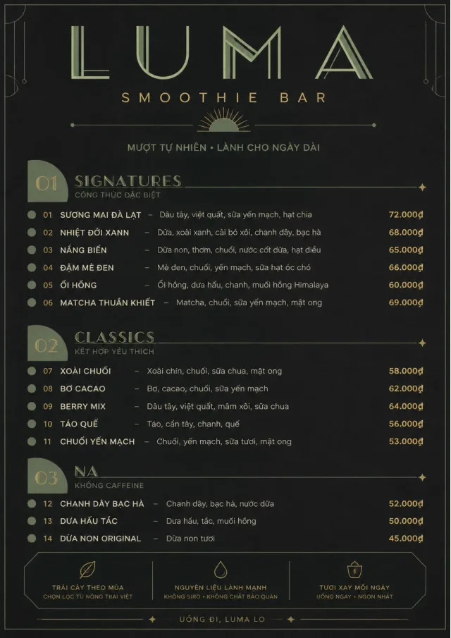 Mono Bar Minimal smoothie-menu menu template preview