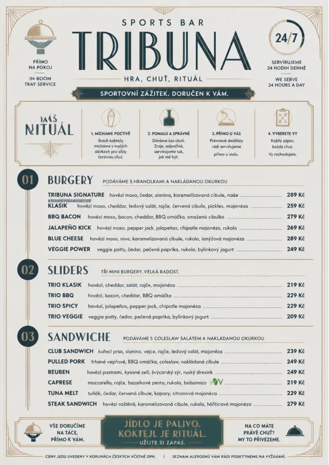 In-Room Tray Service sports-bar-menu menu template preview