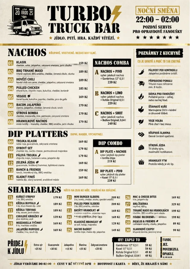 Food Truck Bold sports-bar-menu menu template preview