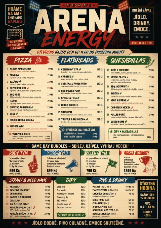 Sports Arena Energy sports-bar-menu menu template preview