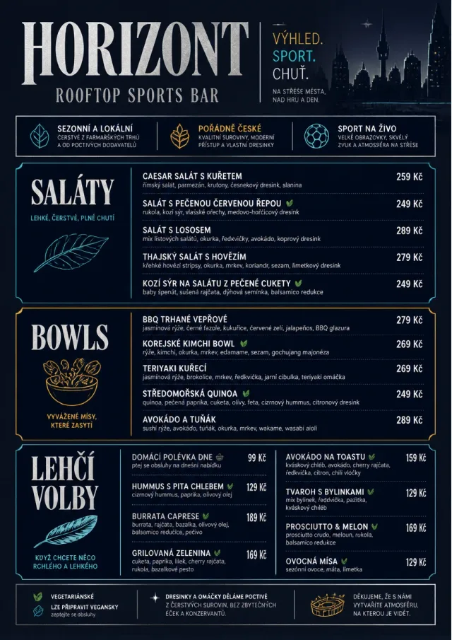 Rooftop Skyline sports-bar-menu menu template preview