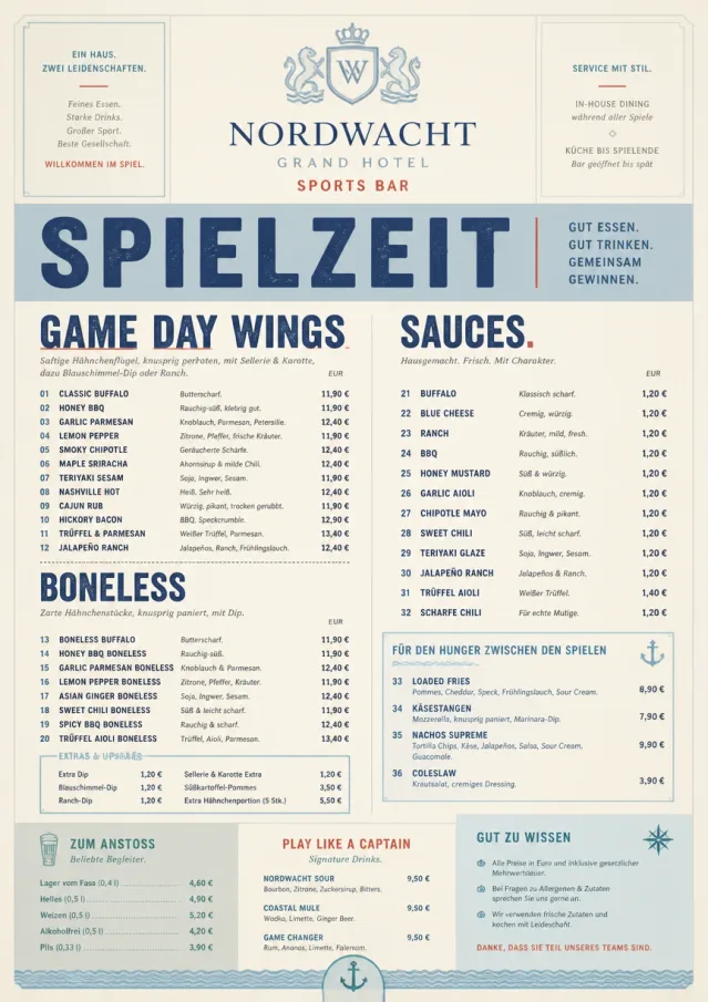 Grand Hotel Classic sports-bar-menu menu template preview