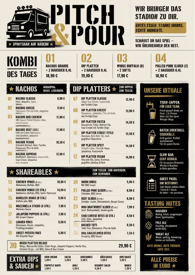 Food Truck Bold sports-bar-menu menu template preview