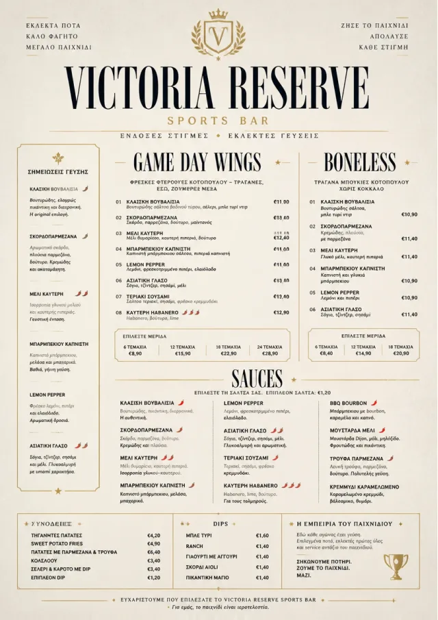 Grand Hotel Classic sports-bar-menu menu template preview