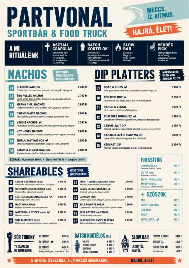 Food Truck Bold sports-bar-menu menu template preview