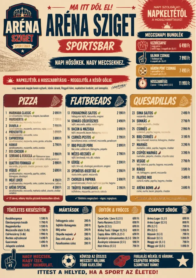 Sports Arena Energy sports-bar-menu menu template preview