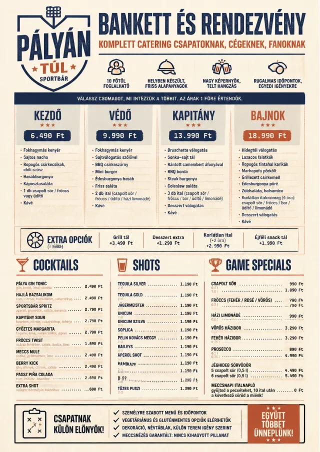 Banquet Catering sports-bar-menu menu template preview