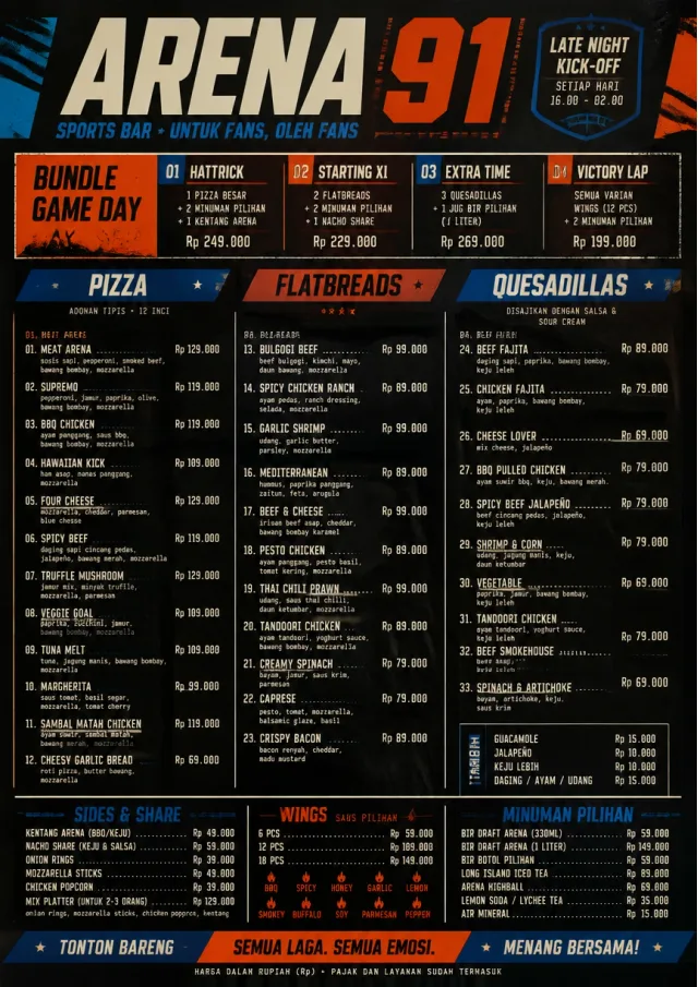 Sports Arena Energy sports-bar-menu menu template preview