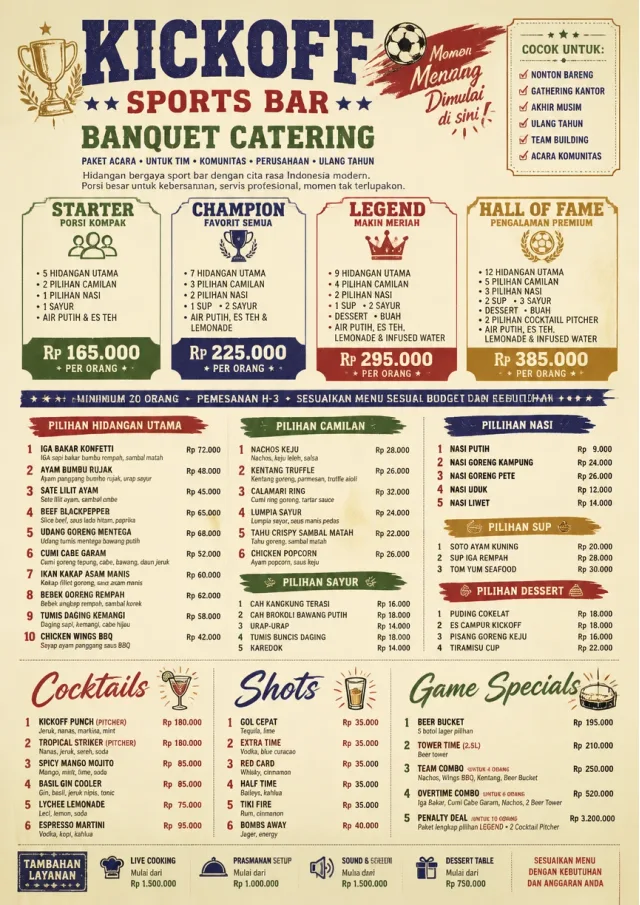 Banquet Catering sports-bar-menu menu template preview