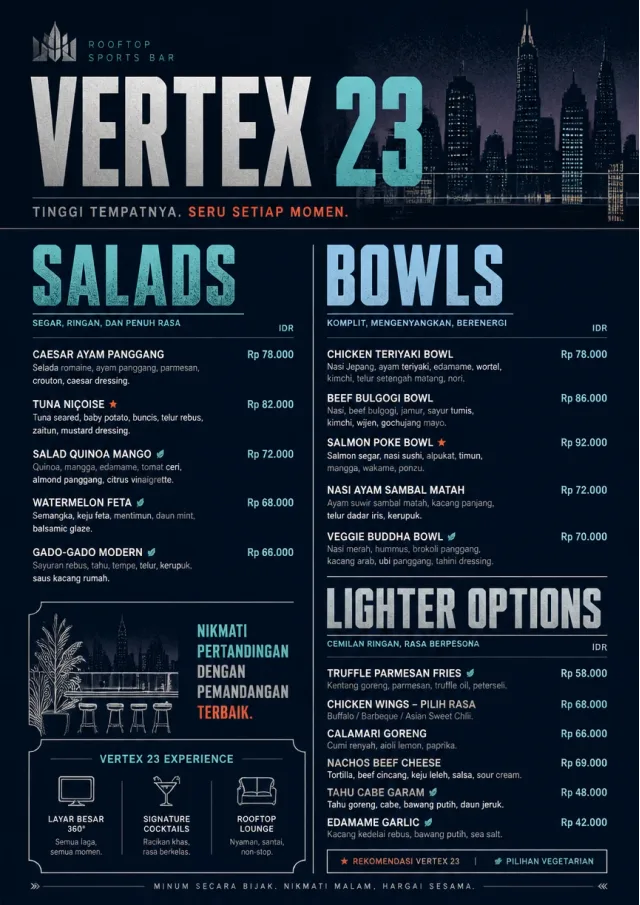 Rooftop Skyline sports-bar-menu menu template preview