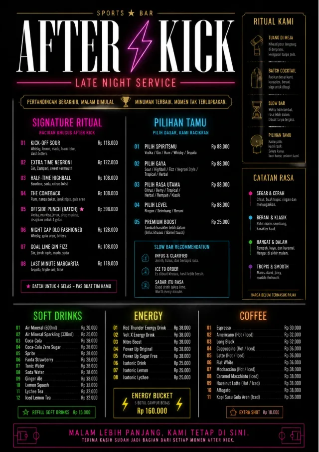 Late Night Service sports-bar-menu menu template preview