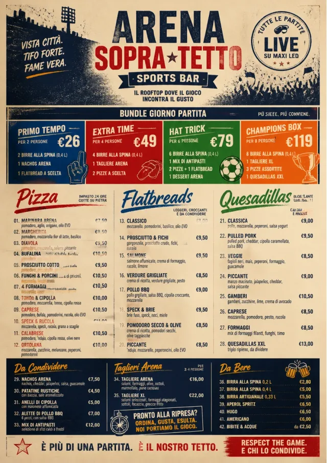 Sports Arena Energy sports-bar-menu menu template preview
