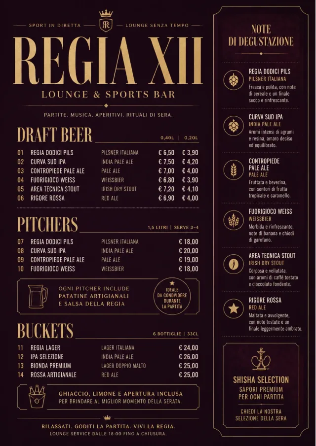 Lounge Velvet sports-bar-menu menu template preview