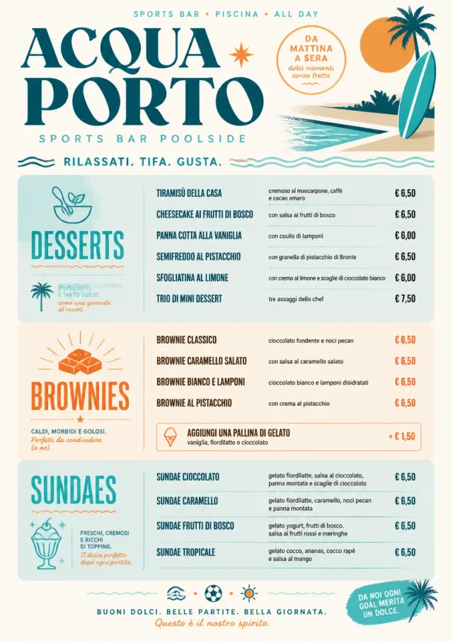 Resort Poolside sports-bar-menu menu template preview