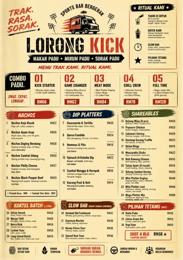 Food Truck Bold sports-bar-menu menu template preview