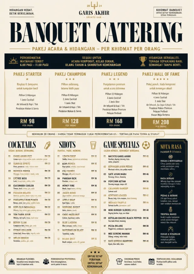 Banquet Catering sports-bar-menu menu template preview