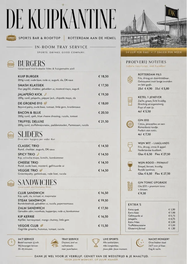 In-Room Tray Service sports-bar-menu menu template preview