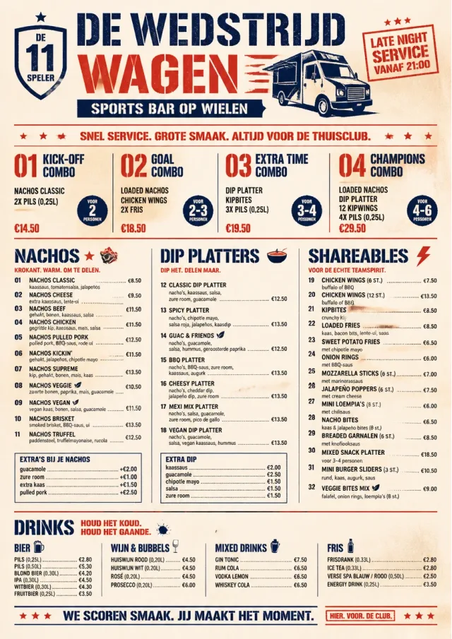 Food Truck Bold sports-bar-menu menu template preview