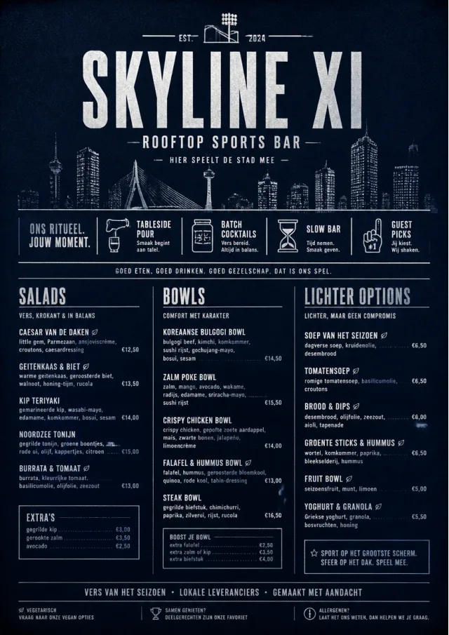 Rooftop Skyline sports-bar-menu menu template preview