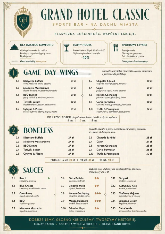 Grand Hotel Classic sports-bar-menu menu template preview
