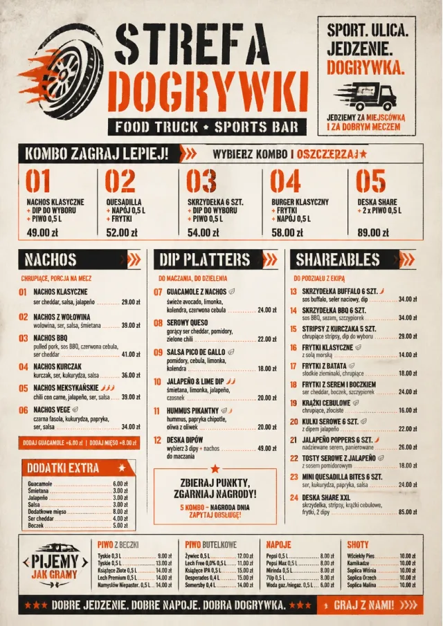 Food Truck Bold sports-bar-menu menu template preview